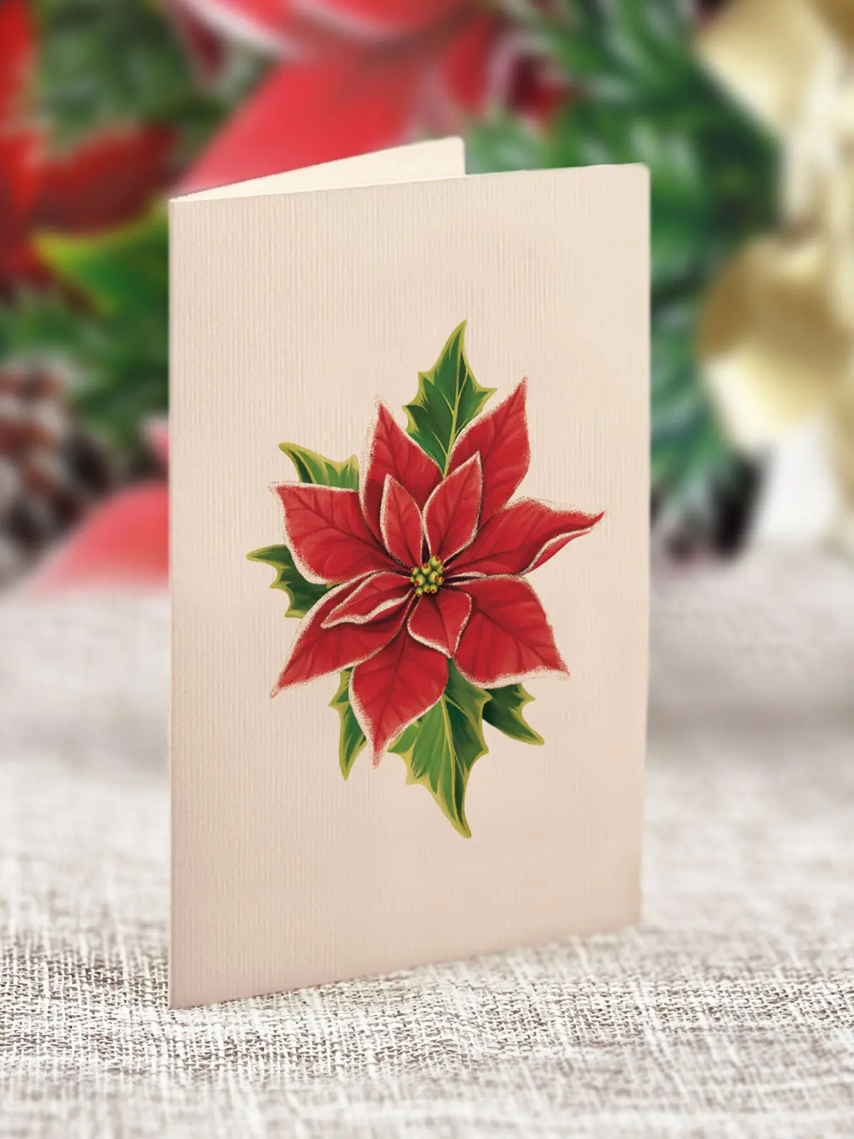 Mini Birch Poinsettia Pop-Up Card - Image 6