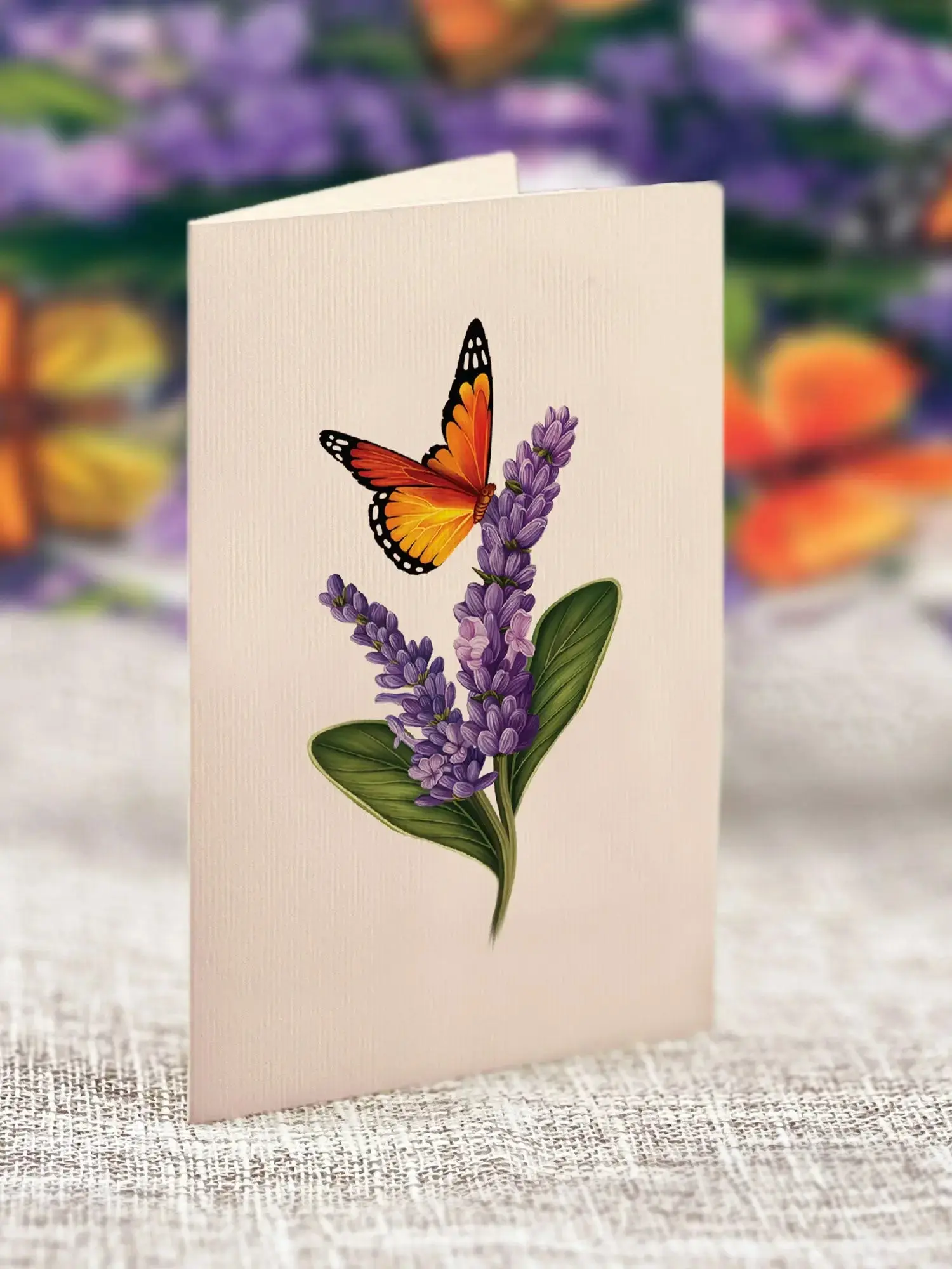 Mini Lavender & Butterflies Pop-Up Card - Image 4