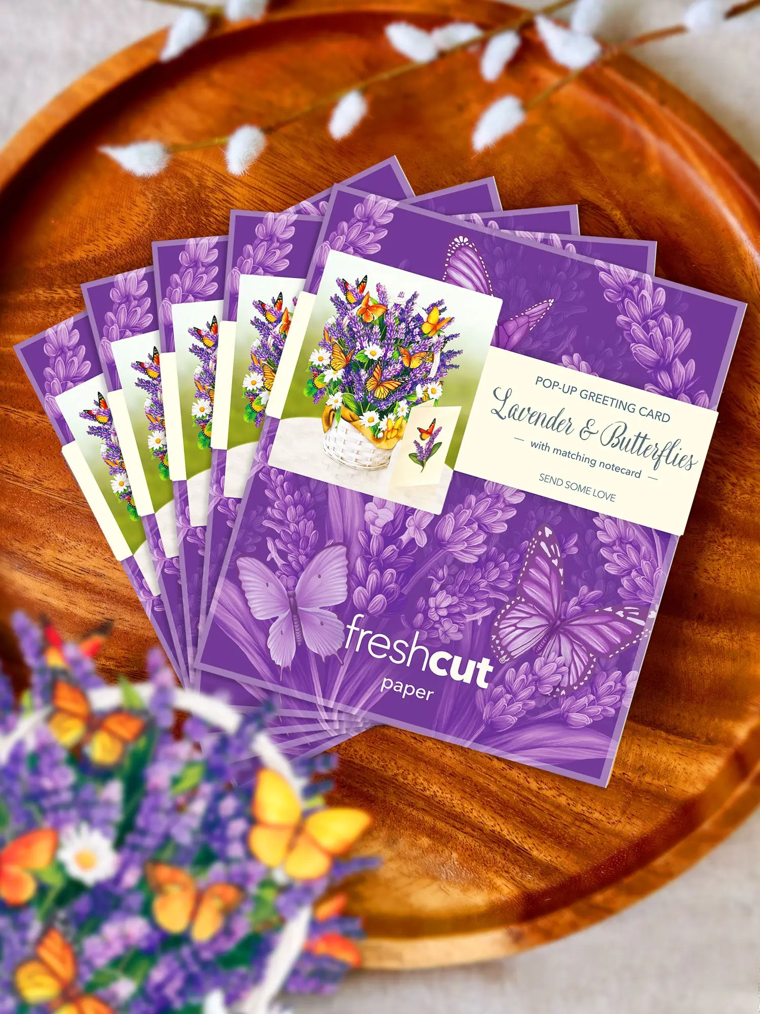Mini Lavender & Butterflies Pop-Up Card - Image 6